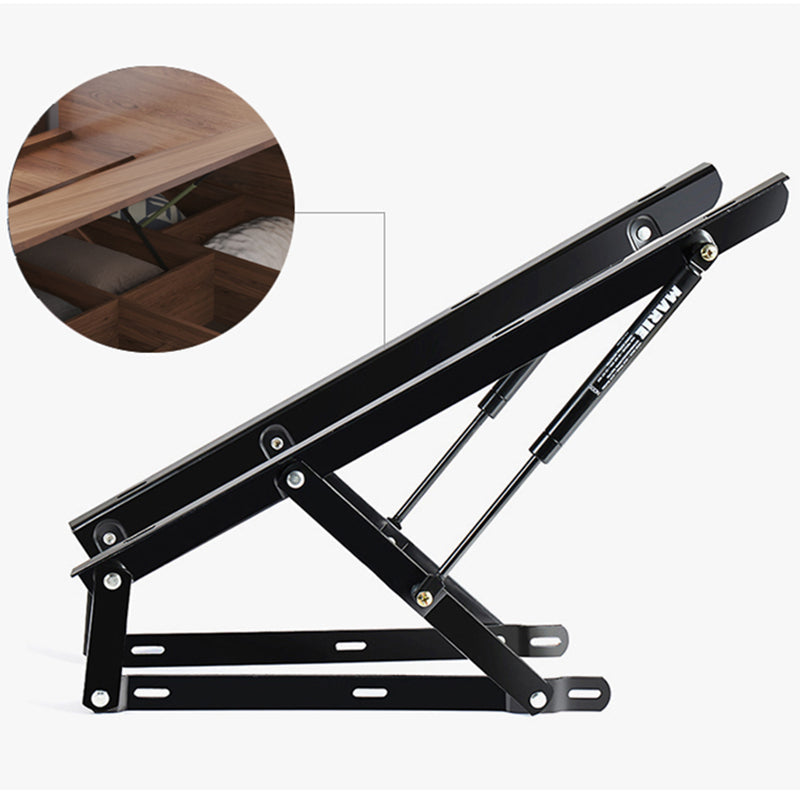 Brown Wood Platform Bed Frame with Headboard Panel Bed Lift Up Storage