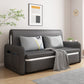 Contemporary 35.43" H Faux Leather Square Arm Sofa Bed for Apartment Dark Gray Clearhalo 'furn' 'furn_sofas' 'Furniture' 'Living Room Furniture' 'Sofa' 'sofas' 6280051