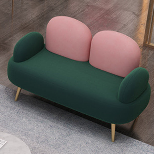 Divano verde contemporaneo con braccio quadrato e schiena stretta per l'appartamento