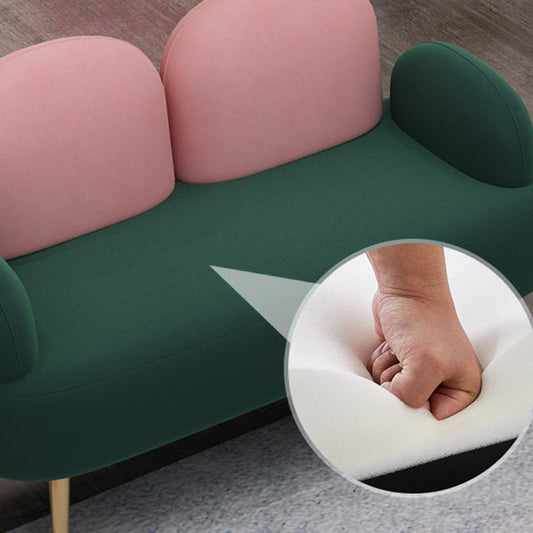 Zeitgenössisches grünes Sofa mit quadratischem Arm und engen Rücken für die Wohnung