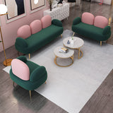 Zeitgenössisches grünes Sofa mit quadratischem Arm und engen Rücken für die Wohnung