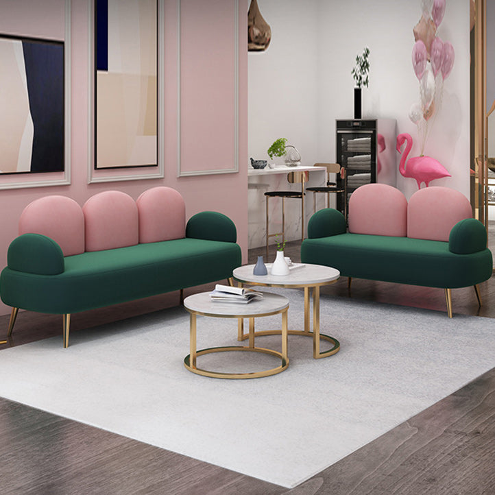Divano verde contemporaneo con braccio quadrato e schiena stretta per l'appartamento