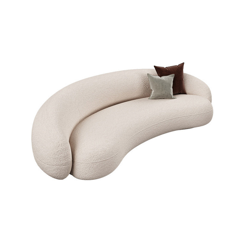 Zeitgenössischer weißer Wolle Hangarm gekrümmtes Sofa für Wohnzimmer