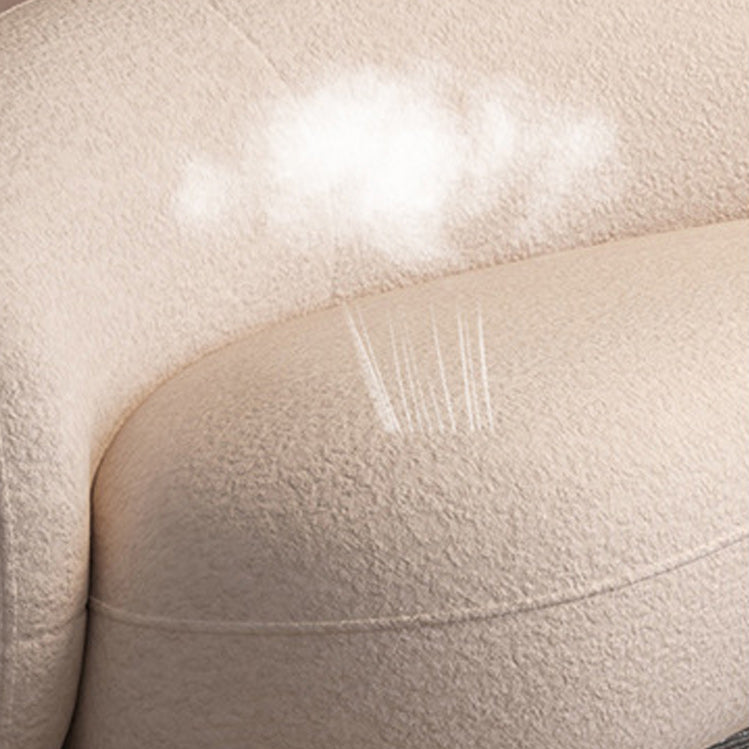 Zeitgenössischer weißer Wolle Hangarm gekrümmtes Sofa für Wohnzimmer