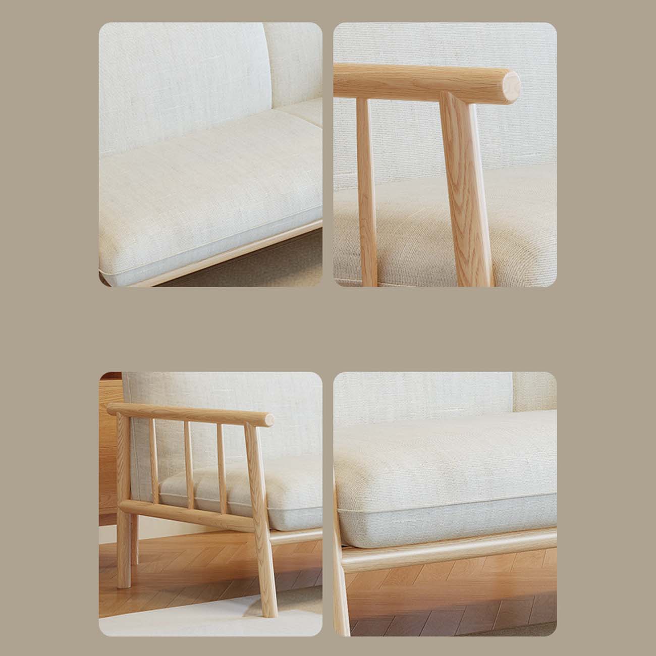 Modern 30.31" H Cotton Blend Wood Frame Square Arm Sofa for Living Room Clearhalo 'furn' 'furn_sofas' 'Furniture' 'Living Room Furniture' 'Sofa' 'sofas' 6280126