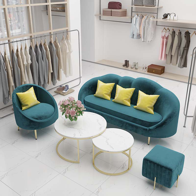 Sofá de terciopelo contemporáneo con brazo inclinado y espalda apretada para apartamento