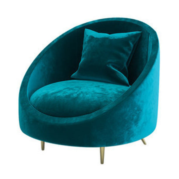 Sofá de terciopelo contemporáneo con brazo inclinado y espalda apretada para apartamento