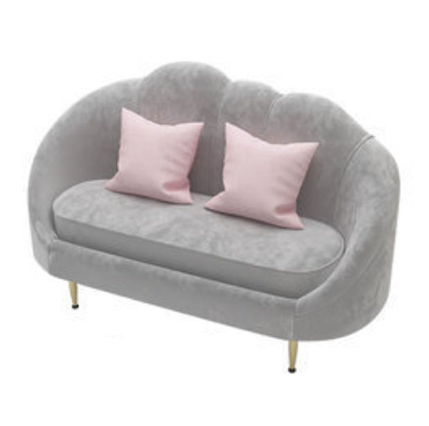 Sofá de terciopelo contemporáneo con brazo inclinado y espalda apretada para apartamento