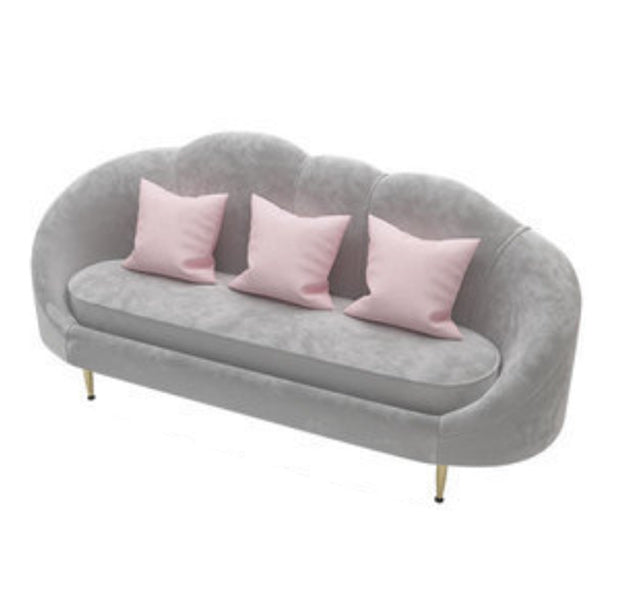 Sofá de terciopelo contemporáneo con brazo inclinado y espalda apretada para apartamento