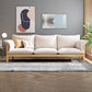 3-Seater 32.67" H Solid Wood Frame Pillow Top Arm Sofa for Living Room Wood+Beige Clearhalo 'furn' 'furn_sofas' 'Furniture' 'Living Room Furniture' 'Sofa' 'sofas' 6280175
