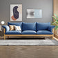3-Seater 32.67" H Solid Wood Frame Pillow Top Arm Sofa for Living Room Wood+Blue Clearhalo 'furn' 'furn_sofas' 'Furniture' 'Living Room Furniture' 'Sofa' 'sofas' 6280177