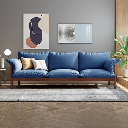 3-Seater 32.67" H Solid Wood Frame Pillow Top Arm Sofa for Living Room Walnut Blue Clearhalo 'furn' 'furn_sofas' 'Furniture' 'Living Room Furniture' 'Sofa' 'sofas' 6280182