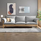 3-Seater 32.67" H Solid Wood Frame Pillow Top Arm Sofa for Living Room Wood-Light Grey Clearhalo 'furn' 'furn_sofas' 'Furniture' 'Living Room Furniture' 'Sofa' 'sofas' 6280191
