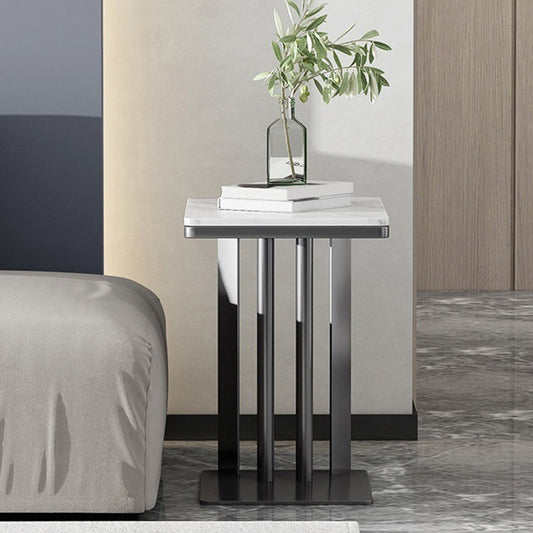 Contemporary Metal C Side Table Slate Top Rectangular Side Table