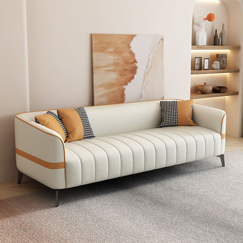 Zeitgenössischer 25,59 "H Faux Leder Smoking -Armsofa für Wohnzimmer