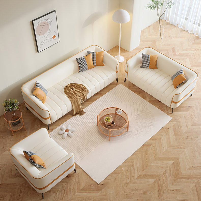 Contemporain 25,59 "H FAUX CUIR Tuxedo ARM SOFA pour le salon