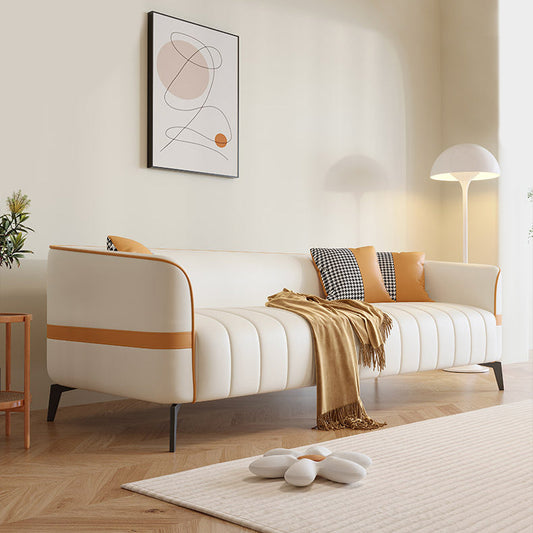 Zeitgenössischer 25,59 "H Faux Leder Smoking -Armsofa für Wohnzimmer