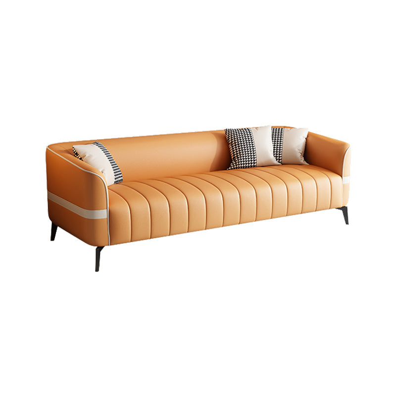 Contemporain 25,59 "H FAUX CUIR Tuxedo ARM SOFA pour le salon