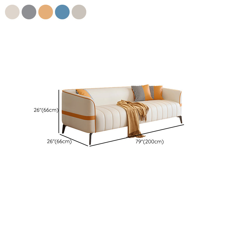 Zeitgenössischer 25,59 "H Faux Leder Smoking -Armsofa für Wohnzimmer