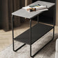 Contemporary Rectangular Side Table Slate Top Sled End Table