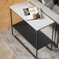 Contemporary Rectangular Side Table Slate Top Sled End Table