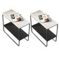 Contemporary Rectangular Side Table Slate Top Sled End Table