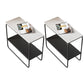 Contemporary Rectangular Side Table Slate Top Sled End Table