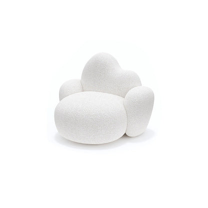 Hedendaagse witte wollen bank met strakke rug voor woonkamer