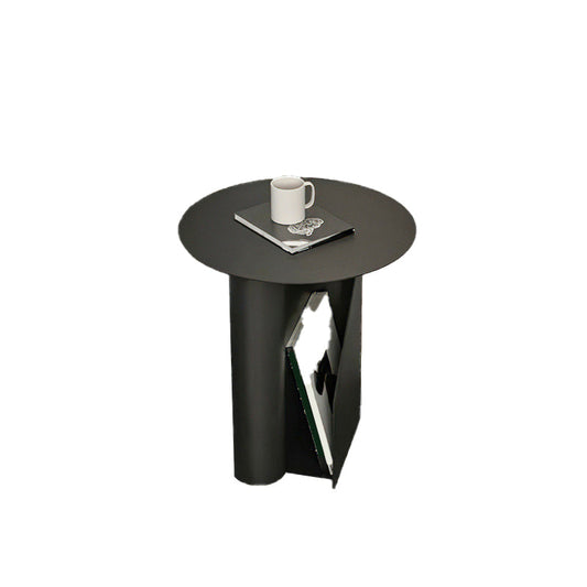 18.5" Tall Pedestal End Table Mid-Century Metal Round Side End Table