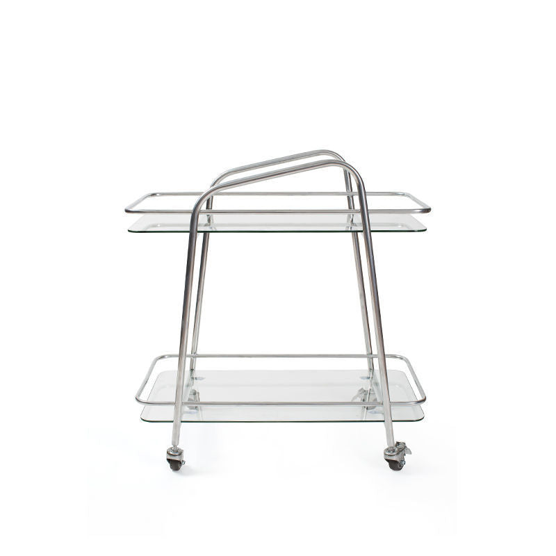 Rectangular de doble nivel contemporáneo con mesa final de vidrio de almacenamiento