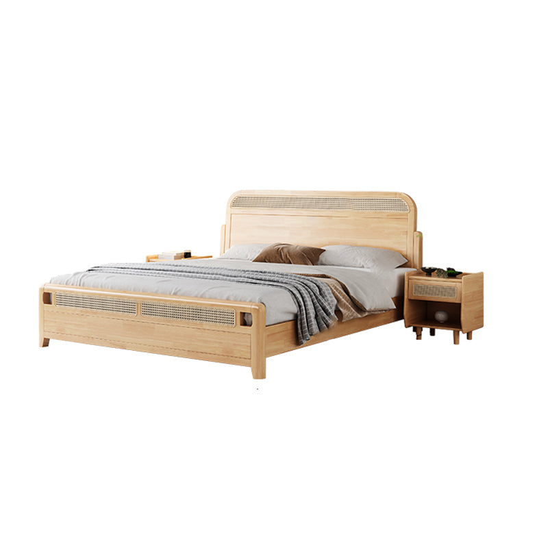 Letto standard tropicale naturale rattan e pannello di gomma con testiera