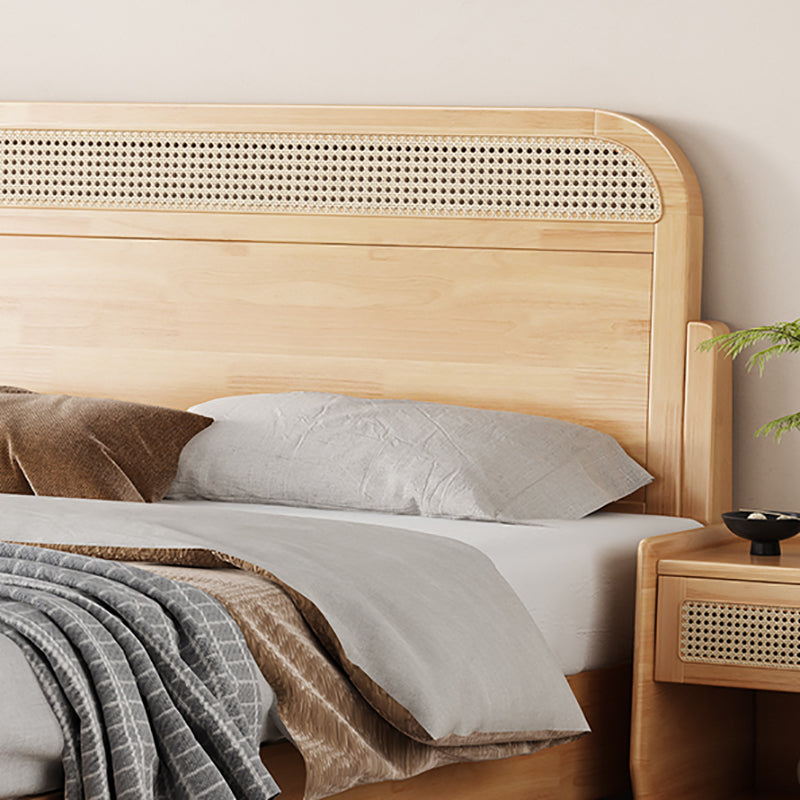 Letto standard tropicale naturale rattan e pannello di gomma con testiera