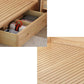 Natural Tropical Standard Bed Rattan and Rubberwood Panel Bed with Headboard
