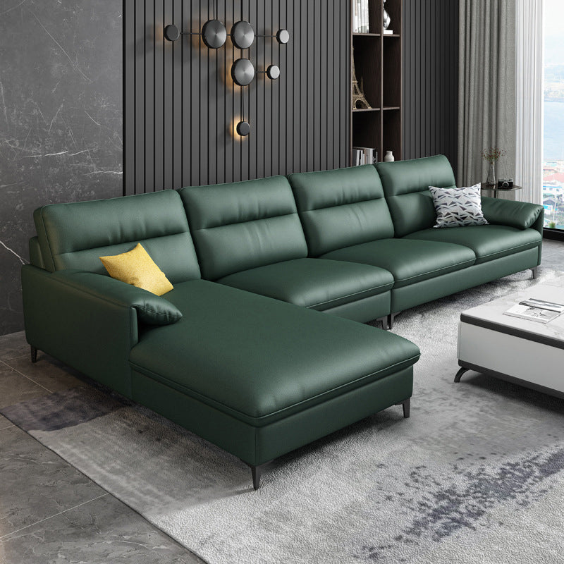 Moderne vlekbestendige L-vormige sectionele 4-zits kussenkussen bovenarm sectioneel