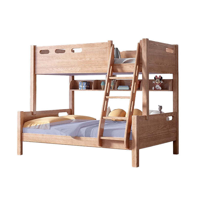 Lit superposé en bois massif Rubberwood Mi-siècle Rangement de lit moderne