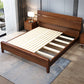 Mid-Century Modern Standard Bed Walnut Espresso Bed Frame With Custom Gold Legs Clearhalo 'Bedroom Furniture' 'Beds' 'furn' 'furn_beds' 'Furniture' 6280580