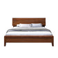 Mid-Century Modern Standard Bed Walnut Espresso Bed Frame With Custom Gold Legs Clearhalo 'Bedroom Furniture' 'Beds' 'furn' 'furn_beds' 'Furniture' 6280583