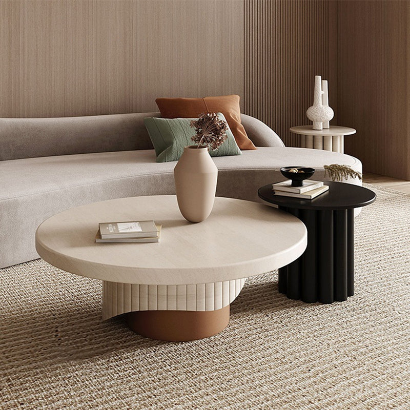 Single Coffee Table Pedestal Solid Wood Round Cocktail Table Clearhalo 'Coffee & Accent Tables' 'Coffee Tables' 'coffee_tables' 'furn' 'furn_coffee_tables' 'Furniture' 'Living Room Furniture' 6280638