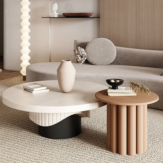 Single Coffee Table Pedestal Solid Wood Round Cocktail Table Clearhalo 'Coffee & Accent Tables' 'Coffee Tables' 'coffee_tables' 'furn' 'furn_coffee_tables' 'Furniture' 'Living Room Furniture' 6280640