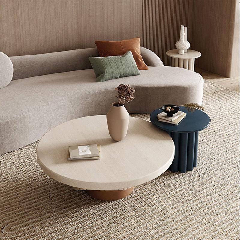 Single Coffee Table Pedestal Solid Wood Round Cocktail Table Clearhalo 'Coffee & Accent Tables' 'Coffee Tables' 'coffee_tables' 'furn' 'furn_coffee_tables' 'Furniture' 'Living Room Furniture' 6280647