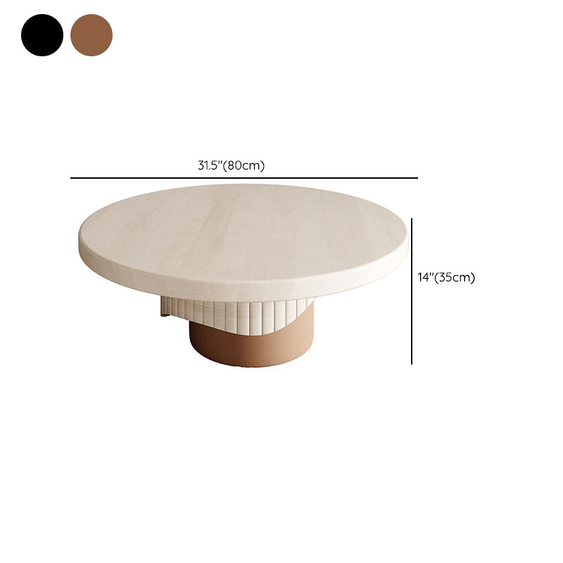 Single Coffee Table Pedestal Solid Wood Round Cocktail Table Clearhalo 'Coffee & Accent Tables' 'Coffee Tables' 'coffee_tables' 'furn' 'furn_coffee_tables' 'Furniture' 'Living Room Furniture' 6280650