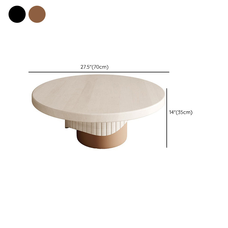 Single Coffee Table Pedestal Solid Wood Round Cocktail Table Clearhalo 'Coffee & Accent Tables' 'Coffee Tables' 'coffee_tables' 'furn' 'furn_coffee_tables' 'Furniture' 'Living Room Furniture' 6280651
