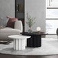 Contemporary Cocktail Table Solid Wood Round Pedestal Single Coffee Table