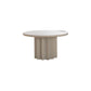 Contemporary Cocktail Table Solid Wood Round Pedestal Single Coffee Table