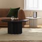 Contemporary Cocktail Table Solid Wood Round Pedestal Single Coffee Table