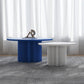Contemporary Cocktail Table Solid Wood Round Pedestal Single Coffee Table