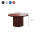 Contemporary Cocktail Table Solid Wood Round Pedestal Single Coffee Table