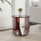 Modern Acrylic End Slide Table Round Corner Table with Storage