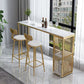 Modern Bar Table Set 1/3 Pieces Faux Marble Counter Height Set with Upholstered Stools 3 Pieces: Table, 2 Stools Clearhalo 'Bar Furniture' 'furn' 'furn_home_bar_bar_sets' 'Furniture' 'Home Bars & Bar Sets' 'home_bar_bar_sets' 'Kitchen & Dining Furniture' 6280848
