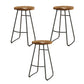 Rectangle Bar Table Set Modern 1/3 Pieces Solid Wood Counter Height Set Black 28.7"H Stool (Set of 3) Clearhalo 'Bar Furniture' 'furn' 'furn_home_bar_bar_sets' 'Furniture' 'Home Bars & Bar Sets' 'home_bar_bar_sets' 'Kitchen & Dining Furniture' 6280877